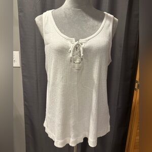 Old Navy White Tie Front Tank Top Size Large